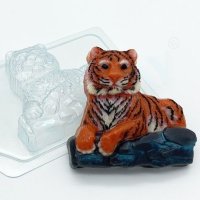 Форма для мыла "тигр лежит на камнях" 