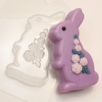 Форма для мыла "Кролик/розы"